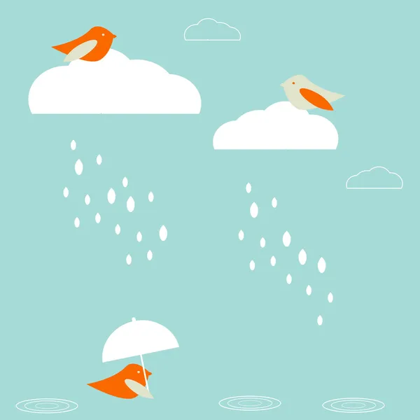 Regn fåglar — Stock vektor