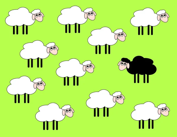 Black sheep — Stock Vector