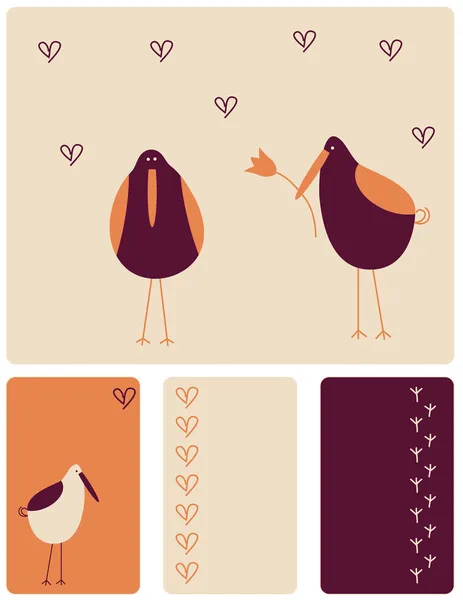 Aşk kuşları — Stok Vektör