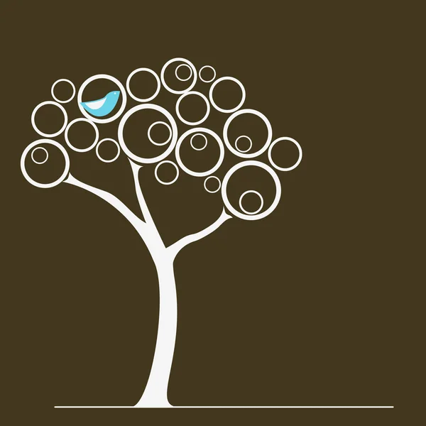 Oiseau sur un arbre — Image vectorielle