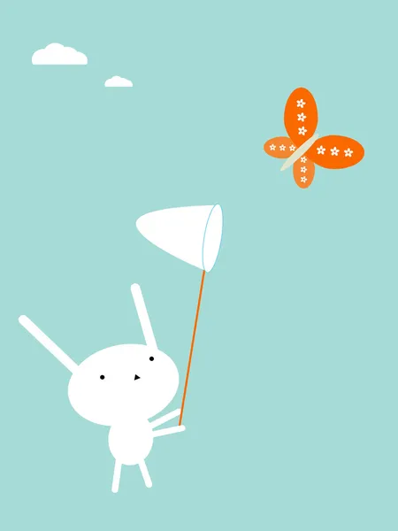 Attraper des papillons — Image vectorielle