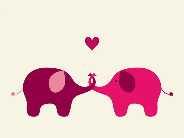 Влюбленные слоны Стоковая Иллюстрация