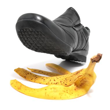 Banana peel and shoe clipart