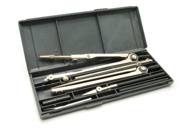 Case of drawing instruments clipart