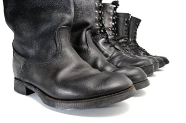 A line of working footwear clipart