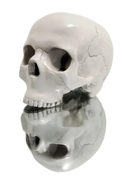 ミラー上の頭蓋骨 — ストック写真