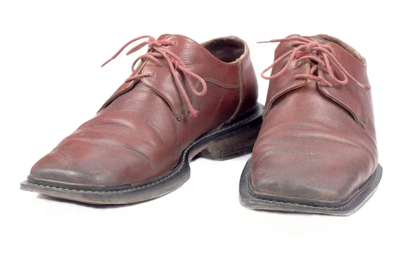 Gebruikte brown mans schoenen — Stockfoto