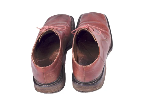 Sapatos masculinos castanhos usados — Fotografia de Stock
