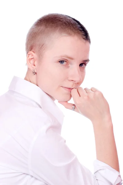 Rövid hajú nő — Stock Fotó