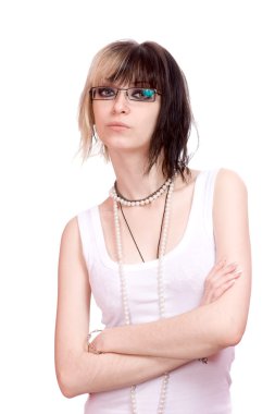 Young skinny woman clipart