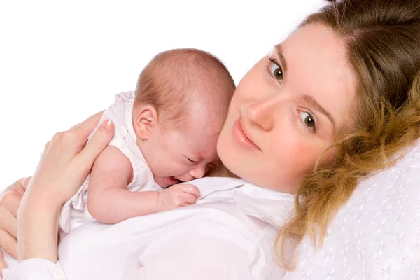 Madre sosteniendo bebé — Foto de Stock