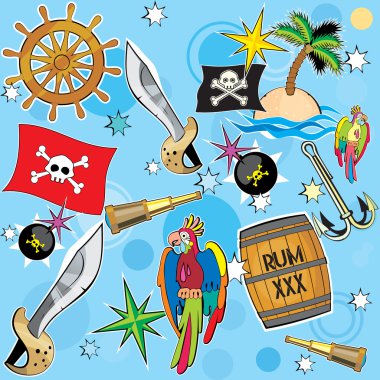 Vector Pirate background clipart