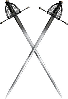 Two crossed rapiers clipart