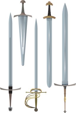Different medieval swords clipart