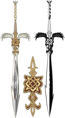 Two winged sword. clipart