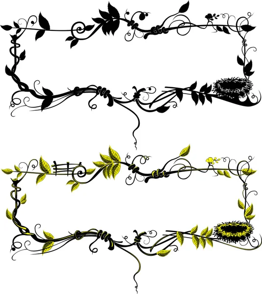 Cadre à partir de feuilles — Image vectorielle