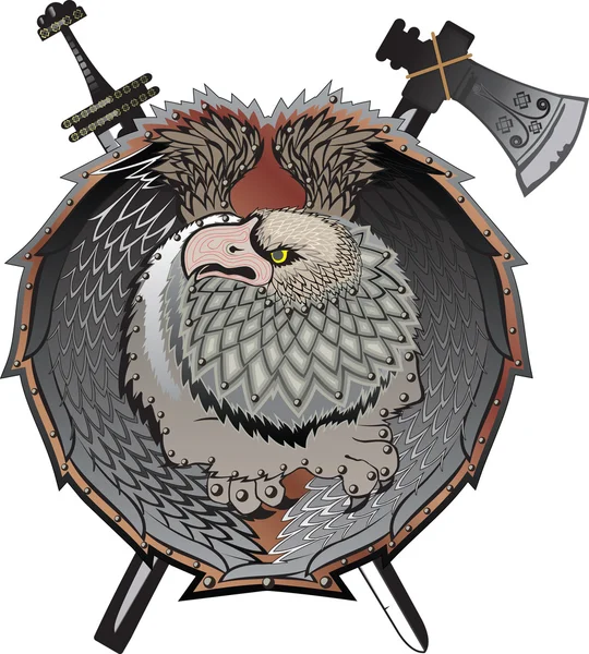 Shield with griffins — Stock Vector