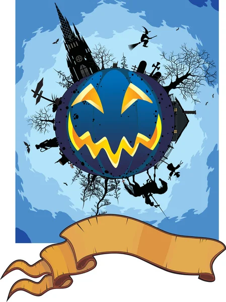 Cartão de Halloween sombrio —  Vetores de Stock