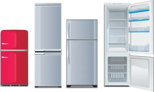 Verschiedene Kühlschränke — Stockvektor
