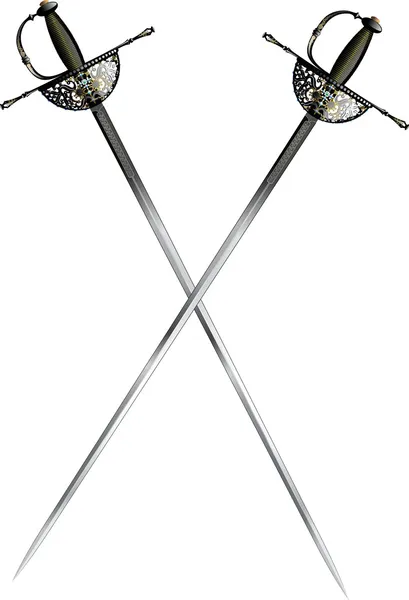 Deux sabres croisés — Image vectorielle