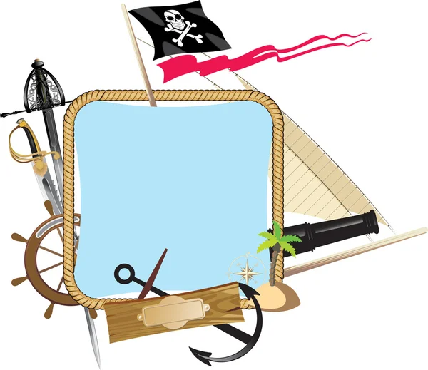 Dekorativer Piratenrahmen — Stockvektor