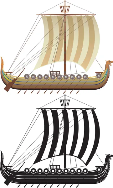 Vikingská loď. — Stockový vektor