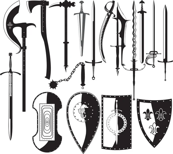 Siluetas de armas — Archivo Imágenes Vectoriales
