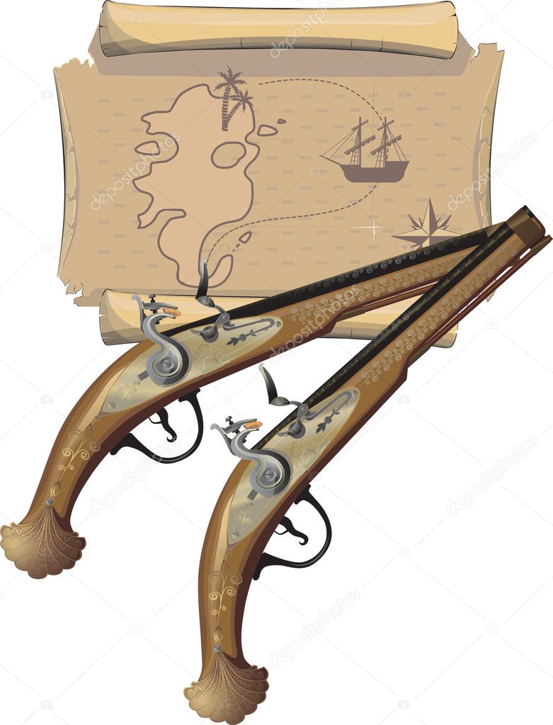 Two pirates pistols