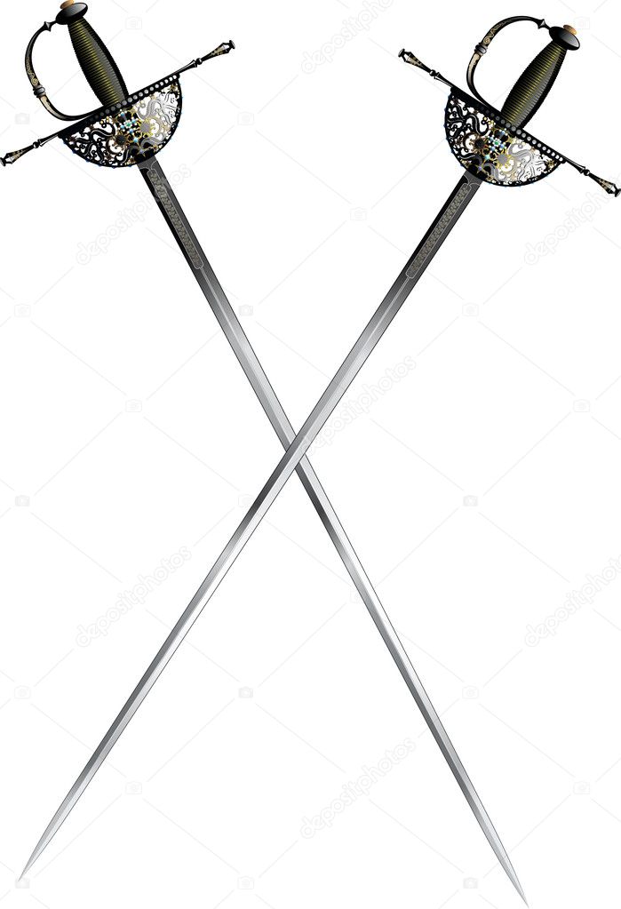 Two crossed saber