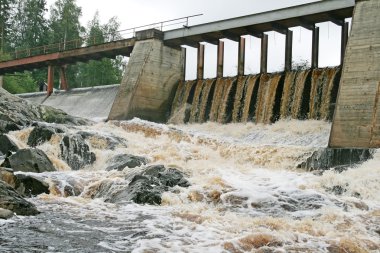 Dam of a hydroelectric power station clipart