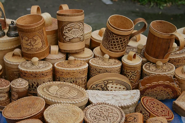 stock image Wooden souvenirs