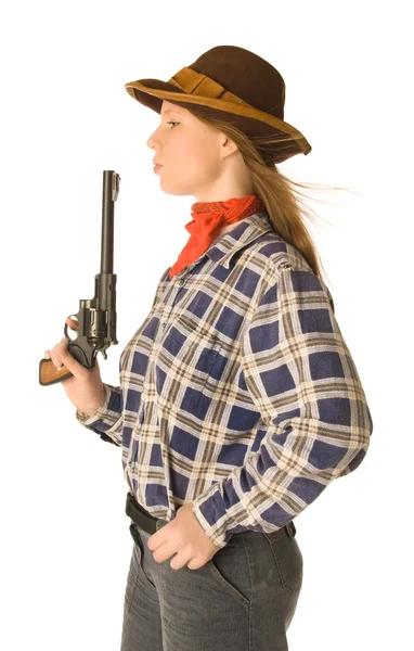 Stock image Cowgorl with a gun 2