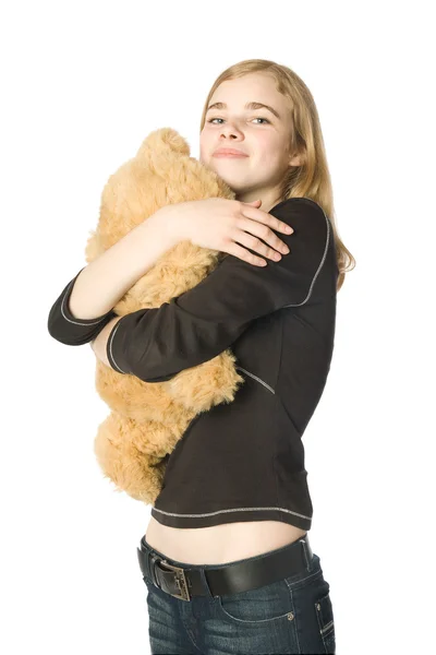 Chica con un osito de peluche —  Fotos de Stock
