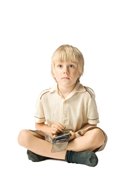 Boy with PDA — Stock Photo, Image