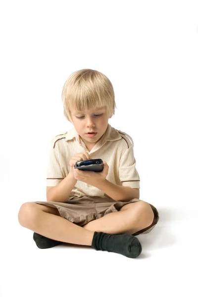 Boy with PDA — Stock Photo, Image
