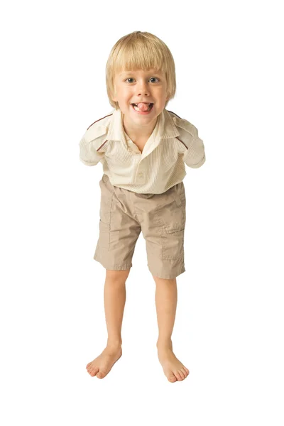 Little boy sticking out his tongue — Stock Photo, Image