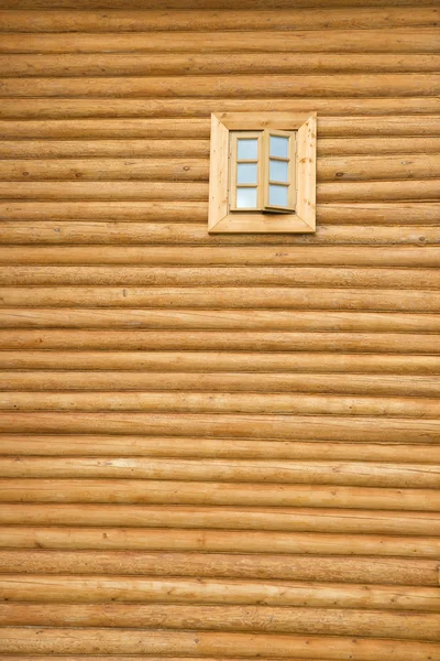 Dřevěné stěny s oknem — Stock fotografie