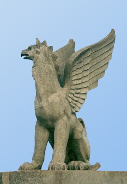 Statue of a griffin clipart