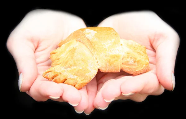 Pan en las manos — Foto de Stock