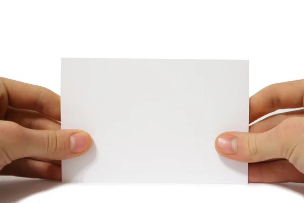 Χαρτιού σε ένα χέρι — Φωτογραφία Αρχείου