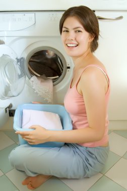 Laungry girl clipart