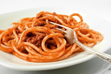 Spaghetti with tomato sauce clipart