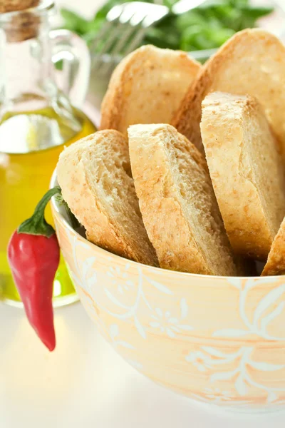 Bowl of bread — Stock Photo, Image