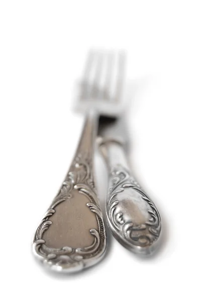 Ancient silver fork — Stock Photo, Image