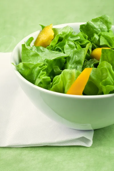 Zöld salátával és paprika — Stock Fotó