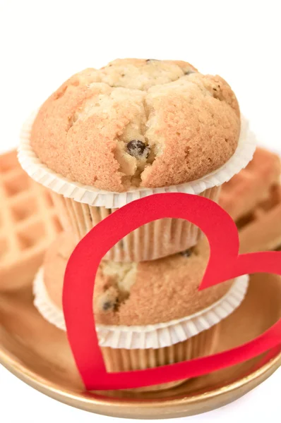 Muffins op een bord — Stockfoto
