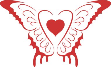 Heart with wings clipart