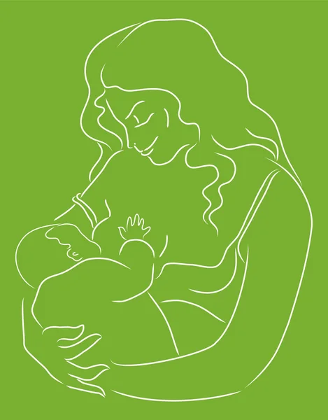 母亲和婴儿 — 图库矢量图片