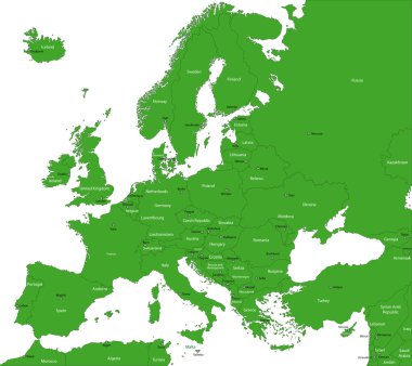 Europe map clipart