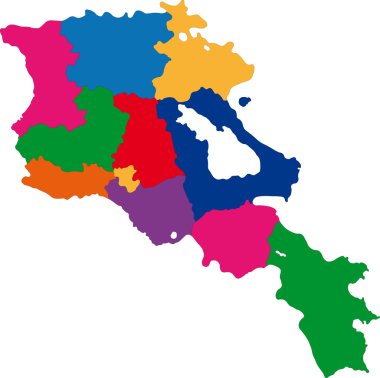 Colorful Armenia map